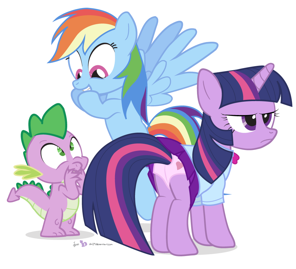 accurate_art_style dm29 friendship_is_magic my_little_pony panties print_panties rainbow_dash_(mlp) schoolgirl_uniform smooth_skin spike_(mlp) twilight_sparkle_(mlp) upskirt