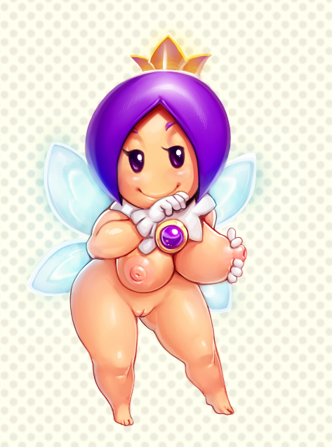 1girls big_breasts breasts come_hither crown dotted_background fairy female female_only gloves half-closed_eyes mario_(series) modeseven naughty_face navel nintendo nipples nude purple_eyes purple_hair purple_sprixie_princess pussy smile smirk sprixie_princess super_mario_3d_world thick thighs wide_hips wings