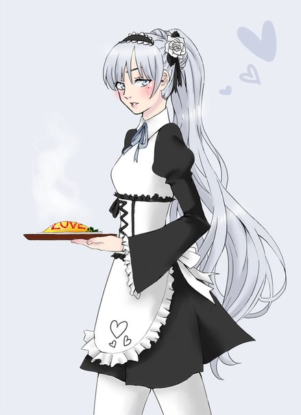 female, maid, maid outfit, rwby, tagme, weiss schnee