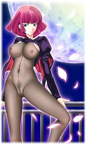 1girls 2d 2d_(artwork) artist_request blue_eyes bodysuit breasts curvaceous detailed_background female female_focus female_only full_body_pantyhose full_pantyhose glowing_petals gundam haman_karn hi_res highres human large_breasts light-skinned_female light_skin moon nipples pantyhose_bodysuit pink_hair pubes see-through_clothing short_hair skin_tight solo solo_female solo_focus tagme villainess zeta_gundam