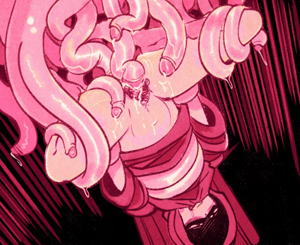 1girls, bondage, cloak, clothing, female, hood, hood up, mage (taylor titmouse), male, penetration, penis, penis tentacles, pink tentacles, pussy, restrained, sex, spread legs, stomach bulge, suspension, taylor titmouse, tentacle, tentacle sex, upside-down, vaginal penetration