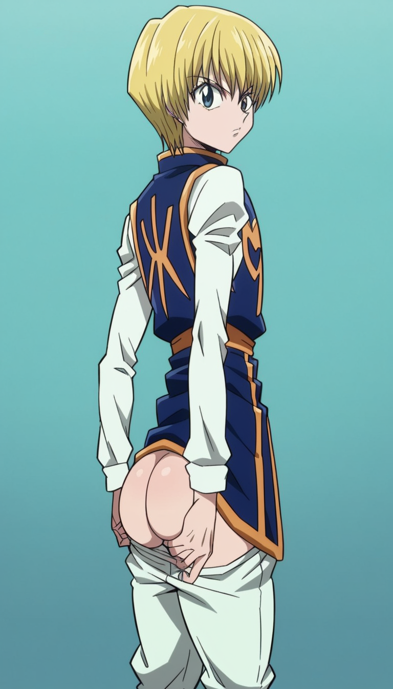 ai_generated ass_grab femboy gay hunter_x_hunter kurapika papagaimon simple_background trap twink