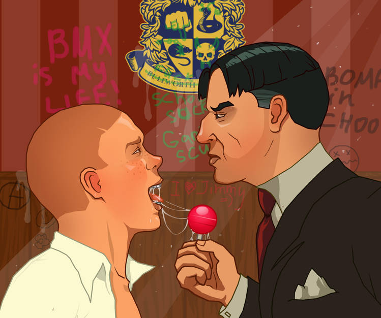 2boys authority black_hair blush boarding_school bodily_fluids brown_eyes bully_(game) buzz_cut candy clothed clothed_male clothing collared_shirt dr._crabblesnitch drool drooling feeding fluid fluids freckles freckles_on_face gay ginger ginger_hair graffiti innuendo jimmy_hopkins licking licking_lollipop lollipop male male/male male_only older_dom_younger_sub older_male older_man_and_younger_boy principal principal_and_student questionable saliva saliva_on_tongue saliva_string saliva_trail school_uniform schoolboy sexual_innuendo sexually_suggestive suit sunlight sunlight_rays sunshine sunshine_light sweets tongue tongue_out unbuttoned unbuttoned_shirt upturned_nose yaoi