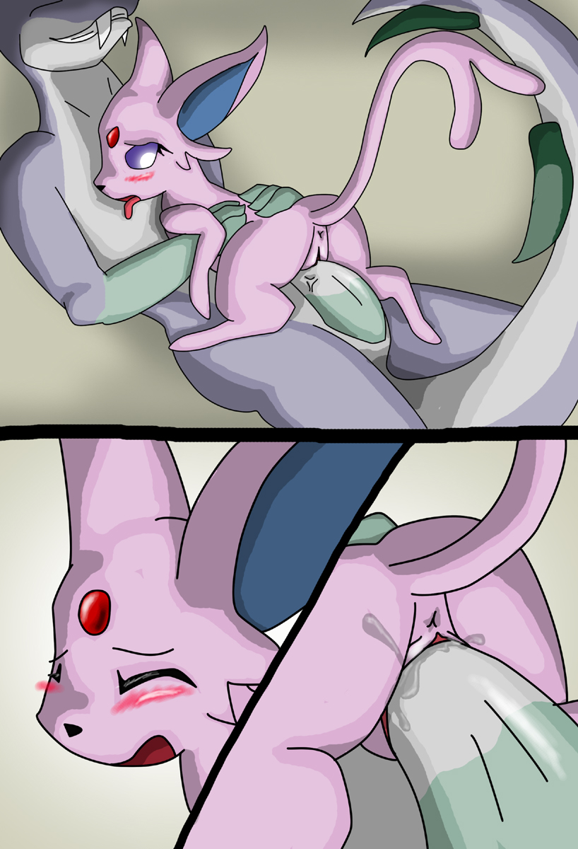 anthro anus ass comic dragon eeveelution espeon female furry interspecies looking_behind male penis pokemon pokemon_(species) proteus pussy sex