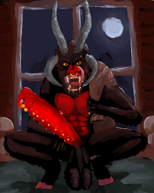 christmas digital_media_(artwork) drawpile_(artwork) holidays krampus male male/male moonringred mythological_creature mythology solo