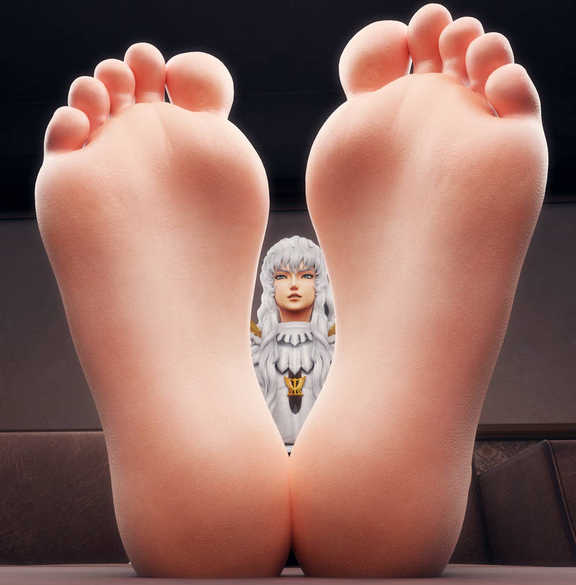 1boy 3d berserk close-up feet feminine_male foot_fetish foot_focus giant griffith hi_res male male_focus male_only mrgtsfloop soles soles_fetish solo_male toes white_hair_male white_skinned_male