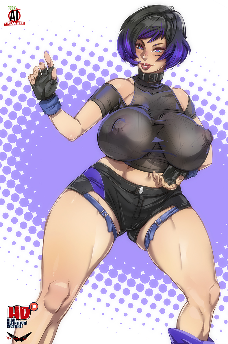 1girls alternate_breast_size big_ass big_breasts female female_only huge_breasts kamina1978 nipple_bulge reina_mishima tekken tekken_8 thick_thighs