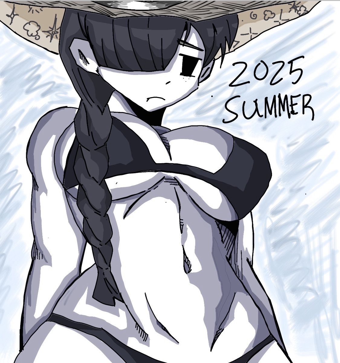 1girls, 2025, artist request, belly button, big breasts, bikini, black eyes, black skin, breasts, casia gratiae, dream game, female, hat, ponytail, roblox, roblox game, source request, standing, stomach, tagme, white skin, wizard