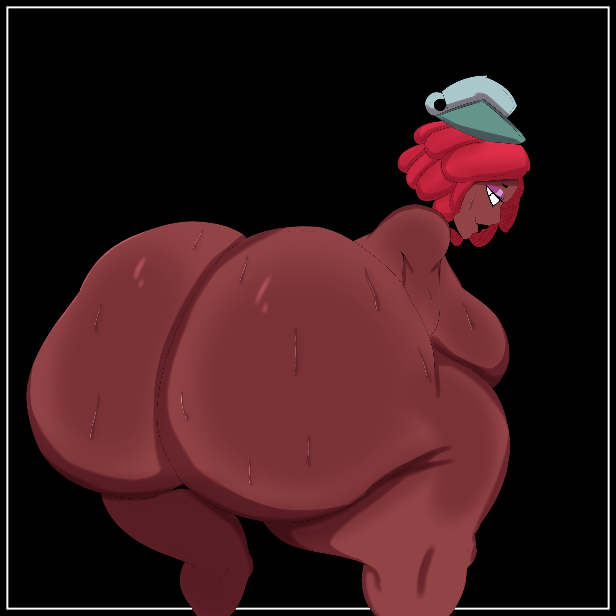 1girls, alternate version at source, alternate version available, ass, ass focus, brawl stars, cay cant draw, caycay, female, female only, juju (brawl stars), looking back, massive ass, supercell, sweat, sweatdrop, sweating, tagme