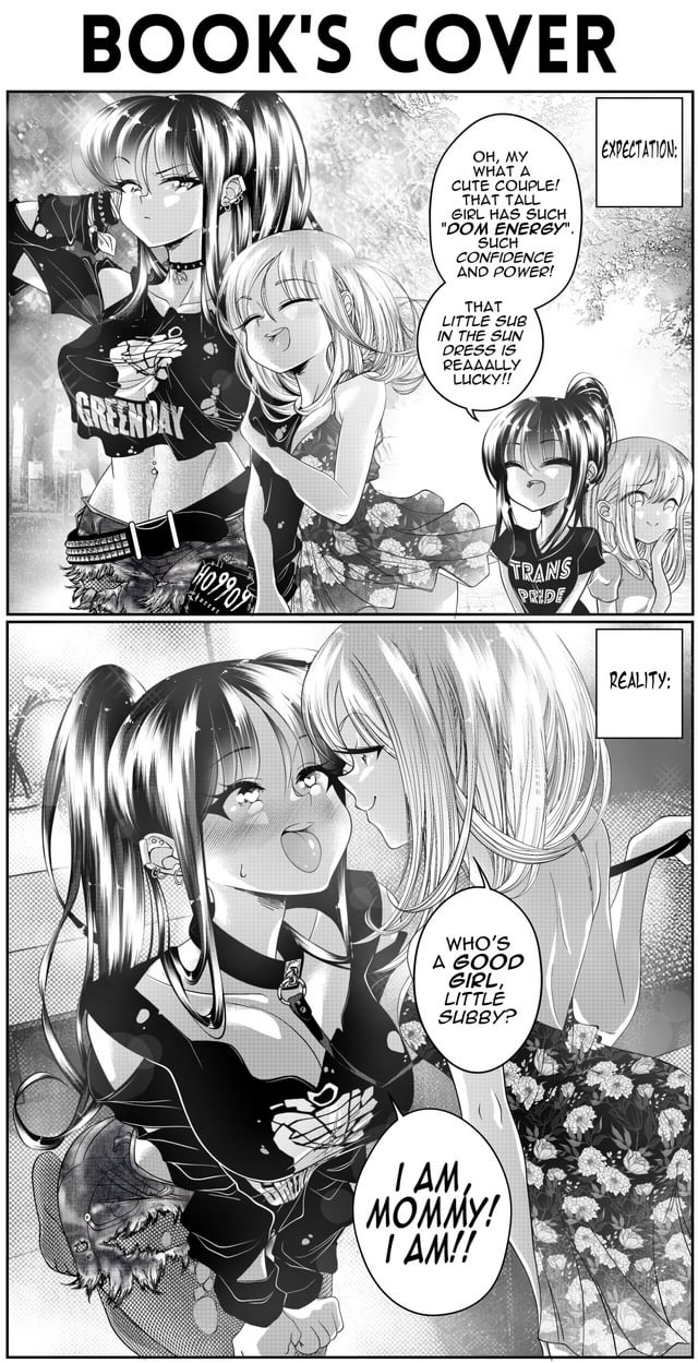 band shirt, crop top, female, green day, grs-, leash, original, original character, submissive, submissive female, yuri