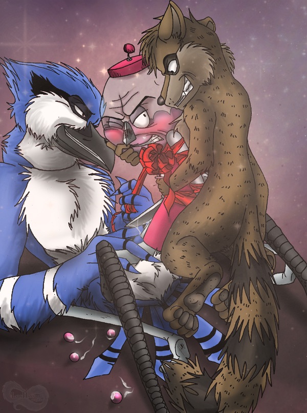 benson furry male_only mordecai regular_show rigby yiff