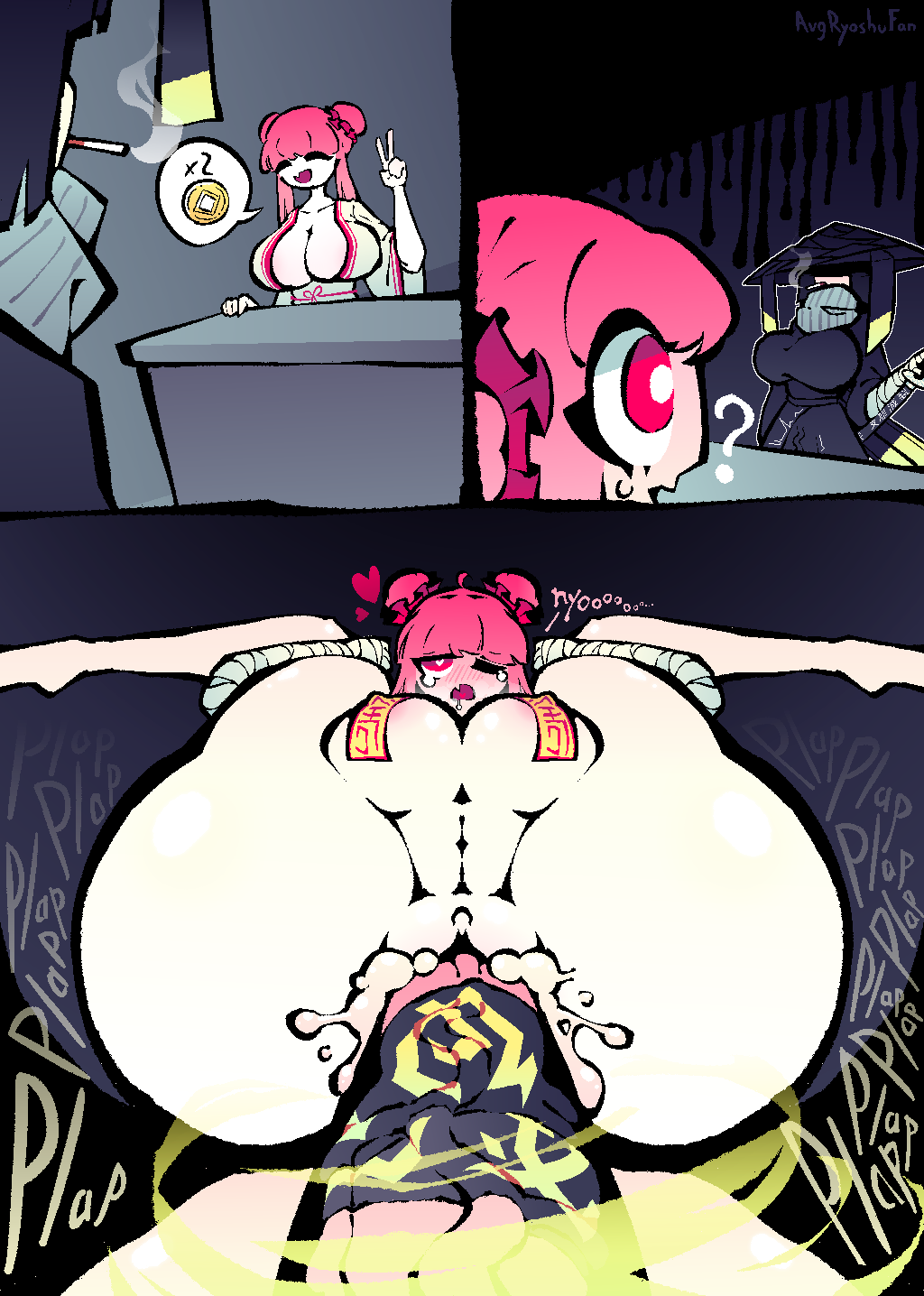1female 1futa ? albino avgryoshufan big_ass big_breasts black_hair blush bob_cut breasts breath_cloud cigarette_in_mouth comic cum_in_pussy cum_inside double_bun drooling dubious_consent female femsub fucked_silly full_nelson full_nelson_(legs_held) full_nelson_vaginal futa_on_female futadom futanari hair_bun heart heart-shaped_pupils heavy_blush heavy_breathing heishou_pack_ryoshu_(limbus_company) held_up hidden_eyes huge_breasts huge_cock imminent_rape imminent_sex impossible_fit impregnation intersex kimono limbus_company loose_clothes pink_hair plap pleasure_rape pounding project_moon raped raped_by_futa red_eyes ryoshu_(limbus_company) ryoshu_(project_moon) ryoshu_fan_(avgryoshufan) self_insert self_upload smoking talisman talisman_pasties tears thick_thighs throbbing_penis tied_hair veiny_penis wrapped_penis