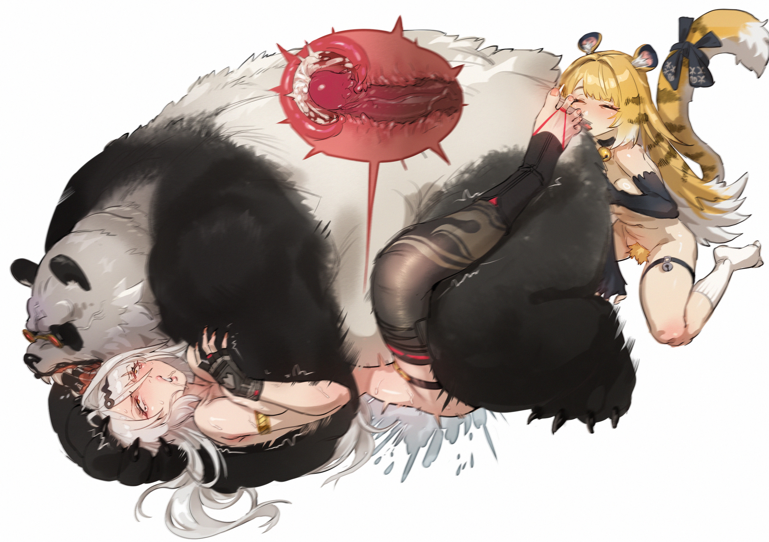 1animal, 1anthro, 1boy, 2anthro, 2girls, agaver, anilingus, animal ears, animal genitalia, animal penis, animal tail, anthro, anthro on human, bear, bear ears, bell collar, big breasts, breasts, cervical penetration, cervix, chinese male, closed eyes, collar, cum, cum in pussy, cum inside, elbow gloves, eyes closed, female, female focus, female on feral, female pubic hair, feral, feral on female, fingerless gloves, furry, furry male, giant panda, gloves, hoyoverse, interspecies, ju fufu, ju fufu (zenless zone zero), kemonomimi, large penis, light skin, light-skinned female, male, mating press, pale skin, pale-skinned female, pan yinhu, panda, penis, petite, pubic hair, pussy, red eyes, rimjob, rimming, rolling eyes, size difference, small breasts, socks, tail, tears, thigh strap, thighhighs, threesome, tiger ears, tiger girl, tiger tail, trembling, ursid, ursine, uterus, uterus penetration, vaginal, vaginal insertion, vaginal penetration, vaginal sex, white hair, white socks, womb, womb penetration, x-ray, yixuan (zenless zone zero), yunkui summit, zenless zone zero, zoophilia