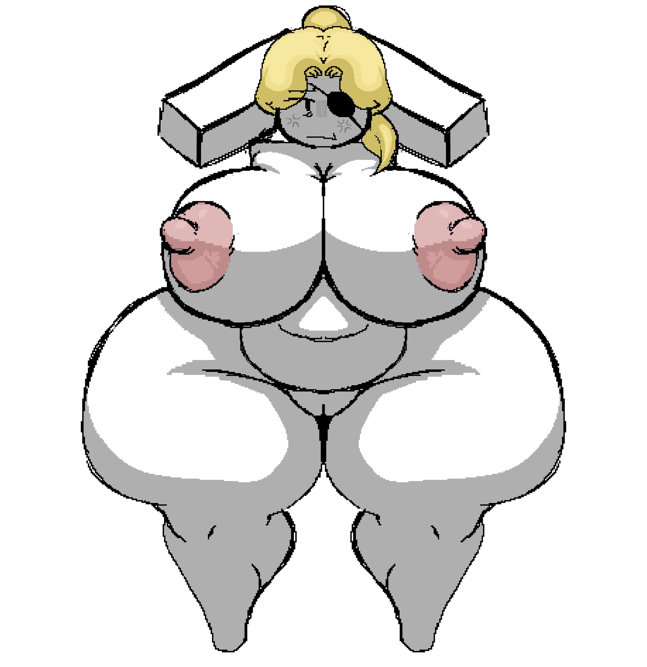 1girls, areolae, barefoot, big breasts, blocky body, blonde hair, breasts, completely nude, female, female only, full body, naked, naked female, nipples, nude, nude female, prismal dynamo, pussy, roblox, robloxian, solo, solo female, standing, white skin, yumi (prismal dynamo)