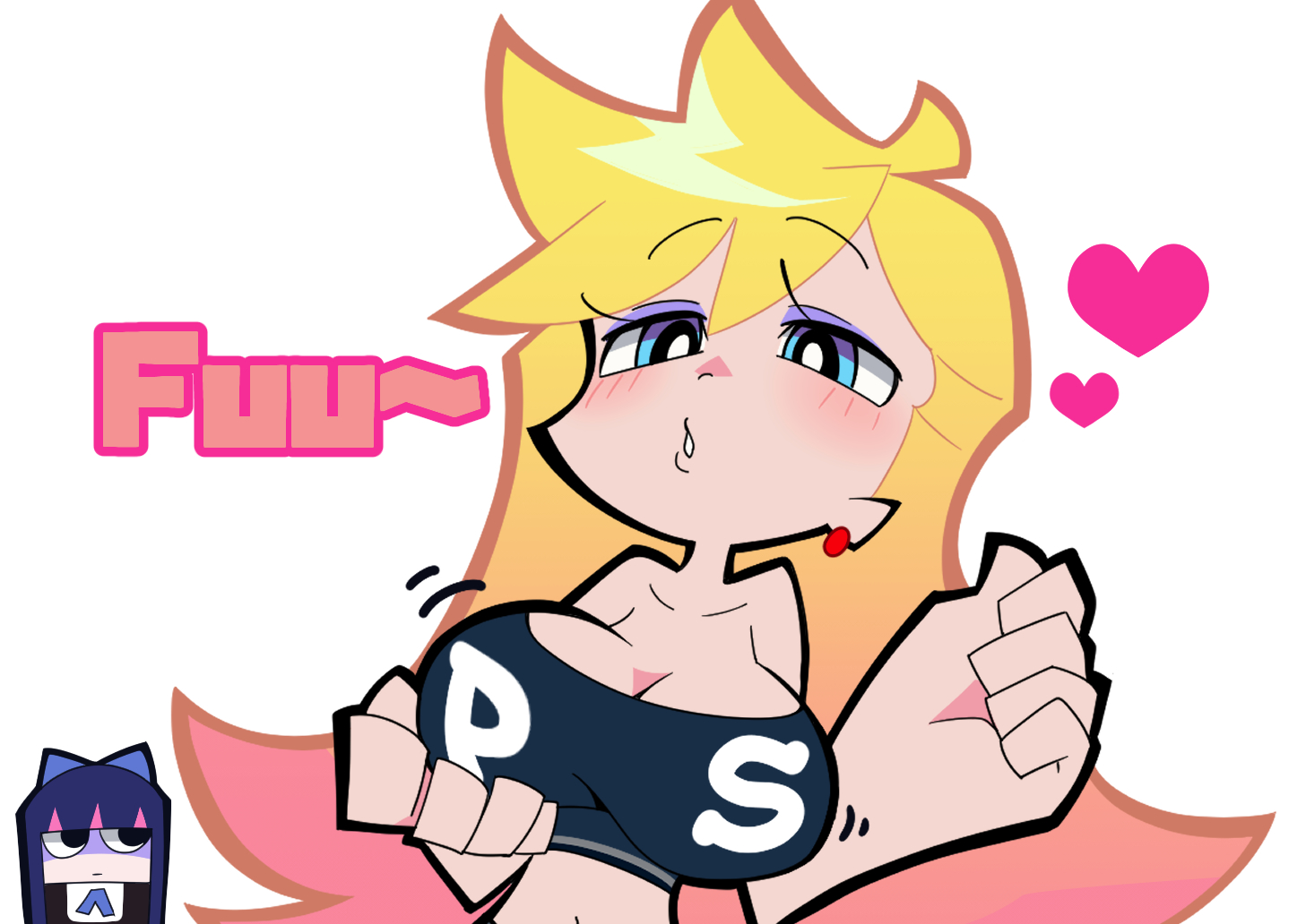 2girls, breasts, female, large breasts, panty & stocking with garterbelt, panty anarchy, stocking anarchy