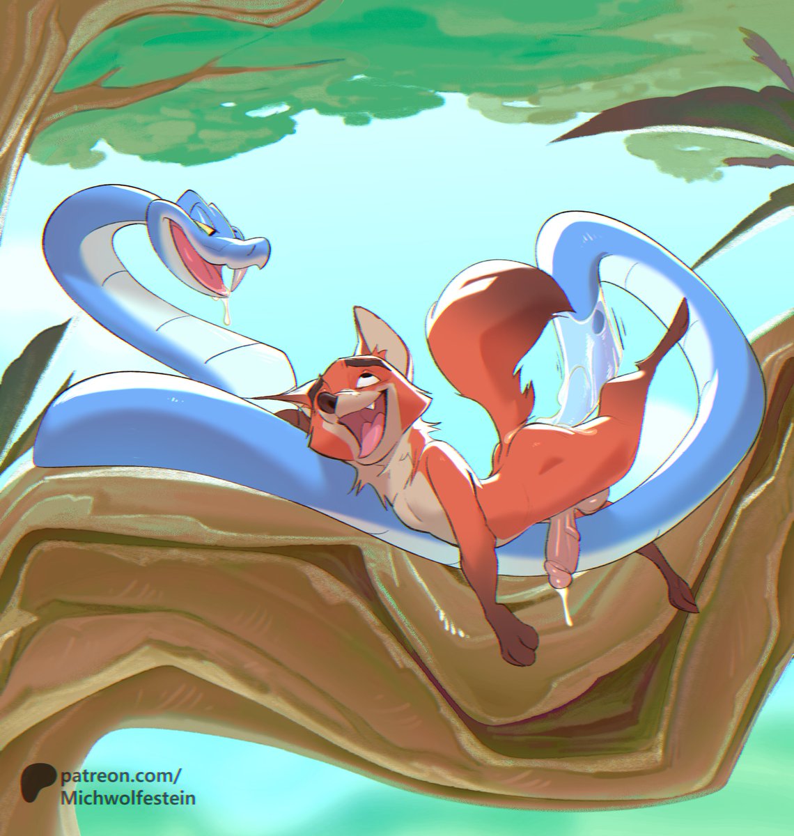 2025 anal anal_fluids anal_sex anthro anthro_on_feral anthro_penetrated ass athletic athletic_anthro athletic_male balls bodily_fluids branch canid canine day disney dripping drooling duo erection eye_roll eyebrows fangs feral feral_penetrating feral_penetrating_anthro fox fur gary_de'snake genital_fluids genitals glans hi_res humanoid_genitalia humanoid_penis leaf looking_pleasured lube lying male male/male male_penetrated male_penetrating male_penetrating_male mammal michwolfestein narrowed_eyes nick_wilde nude on_branch on_front open_mouth open_smile outside patreon penetration penis plant precum precum_drip precum_string reptile saliva saliva_string scalie sex smile snake tail tail_fetish tail_in_ass tail_insertion tail_play teeth text tongue tree tuft url vein zoophilia zootopia