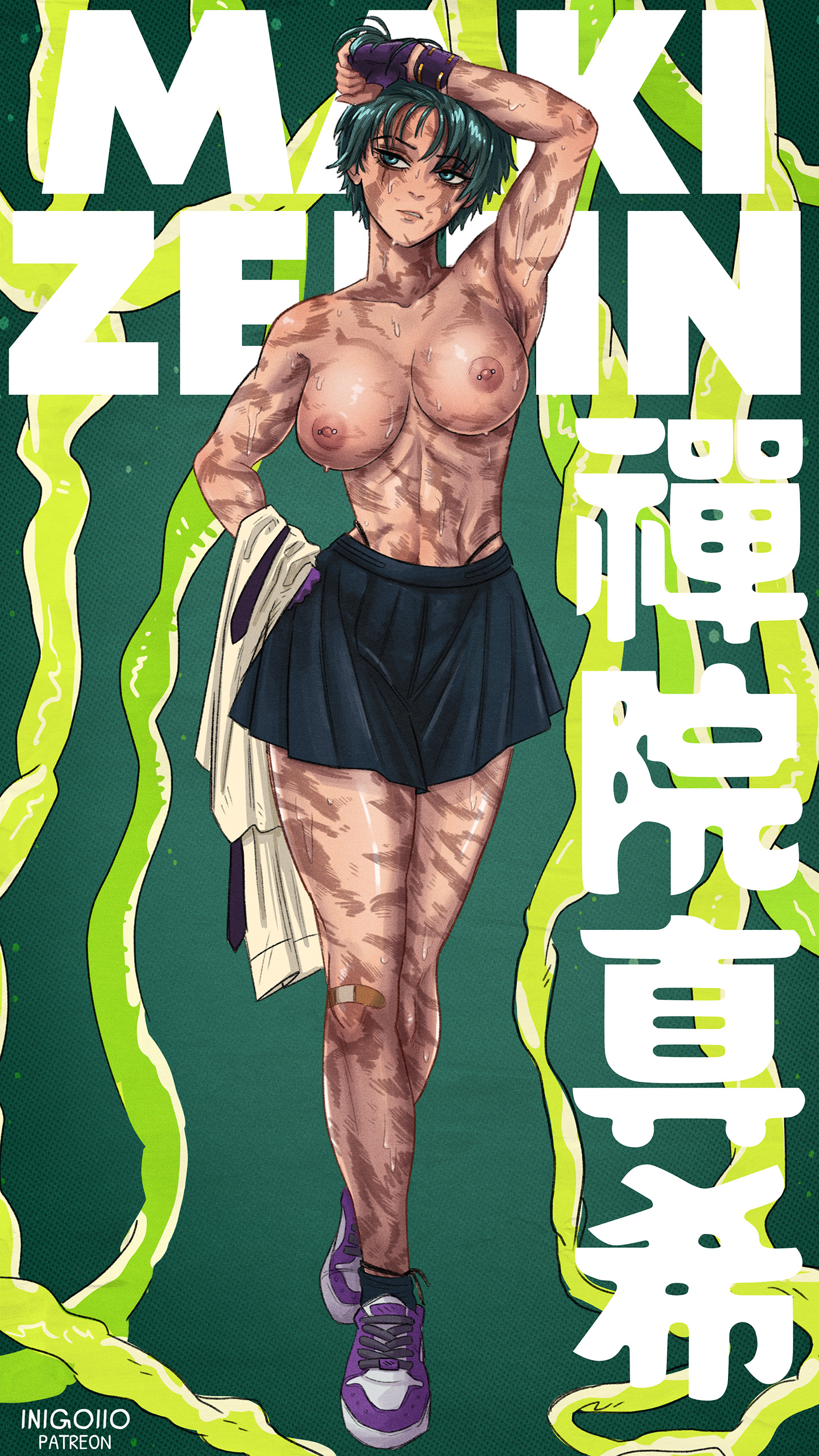 1girls, breasts, female, female only, inigoiio, jujutsu kaisen, tagme, zenin maki