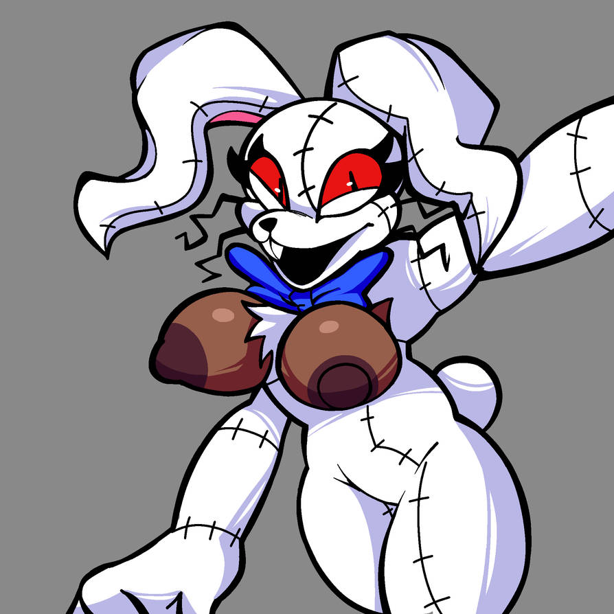 boobs, breasts, bunny, costume, dark skin, dark-skinned female, fangame, female, female only, five nights at freddy's: security breach, five nights at frickbears, five nights at frickbears 3, looking at viewer, mrdratz, nipples, open mouth, rabbit, scottgames, tits, vannabelle (frickbears 3), vanny (fnaf), vanny (frickbears), whiskers