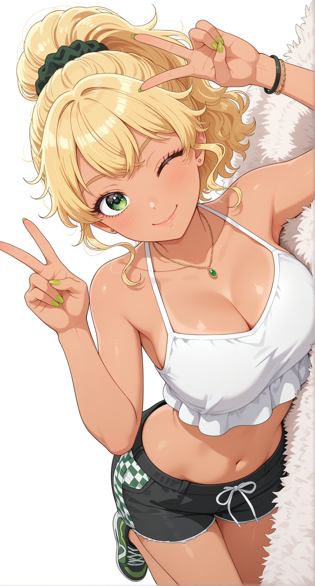 ai generated, blonde hair, female, female only, green eyes, ijichi kotoko, otaku ni yasashii gal wa inai!?