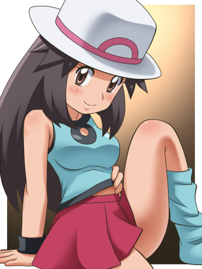 awa breasts brown_eyes brown_hair human human_only leaf_(pokemon) long_hair pokemon pokemon_frlg pokemon_rgby