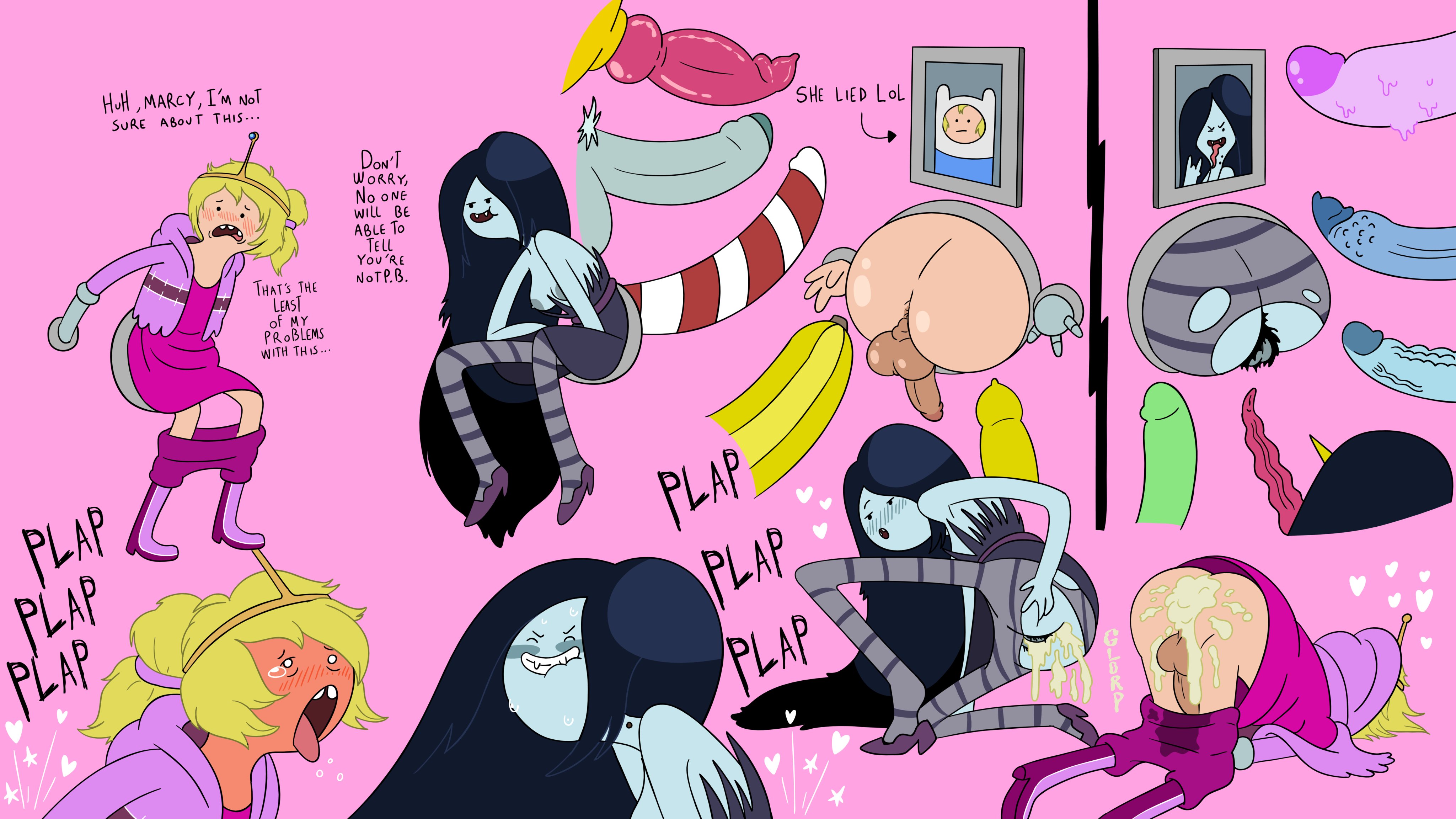 adventure time, ass, black hair, blonde hair, cartoon network, crossdressing male, cum, cum in ass, cum in pussy, cum inside, dicks out, female, finn the human (cosplay), futanari, glory hole, intersex, jake the dog, jones boi, jonesbo50034805, kabeshiri, light skin, light-skinned female, male, male/male, marceline, marceline abadeer, pale skin, pale-skinned female, pegging, penis, princess bubblegum, princess bubblegum (cosplay), pubic hair, pussy, rape, torn pantyhose, vampire, vampire girl