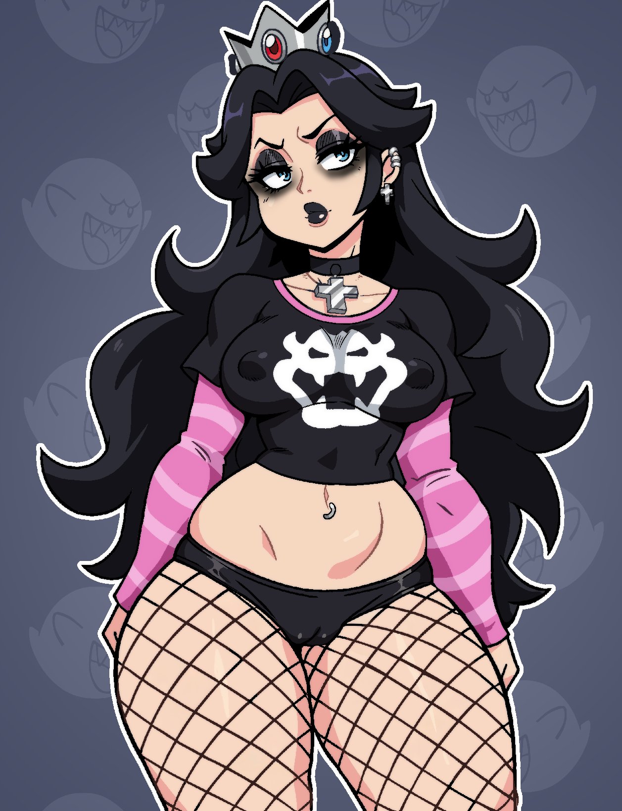 1girls, ass, big ass, big breasts, bowser logo, breasts, bust, busty, chest, curvaceous, curvy, curvy figure, digital media (artwork), female, goth, goth girl, goth peach, hips, hourglass figure, huge ass, huge breasts, large ass, large breasts, legs, mario (series), mature, mature female, nintendo, princess peach, slim waist, sunny di, thick, thick hips, thick legs, thick thighs, thighs, voluptuous, waist, wide hips
