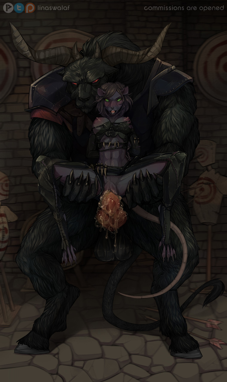 animal_humanoid anthro armor balls beastman_(warhammer) black_body black_fur blush bodily_fluids bound bovid bovid_humanoid breasts caprine caprine_humanoid claws clothing cum cum_drip cum_in_puss cum_inside dripping duo exposed_breasts female forced fur genital_fluids genitals goat goat_humanoid green_eyes held_up hi_res hooves horn humanoid interspecies latex linaswalaf male male/female mammal mammal_humanoid patreon patreon_logo paws penetration questionable_consent rape red_eyes rodent rodent_humanoid sex skaven spread_legs spreading tail torn_clothing vaginal_penetration vaginal_penetration warhammer_(franchise)
