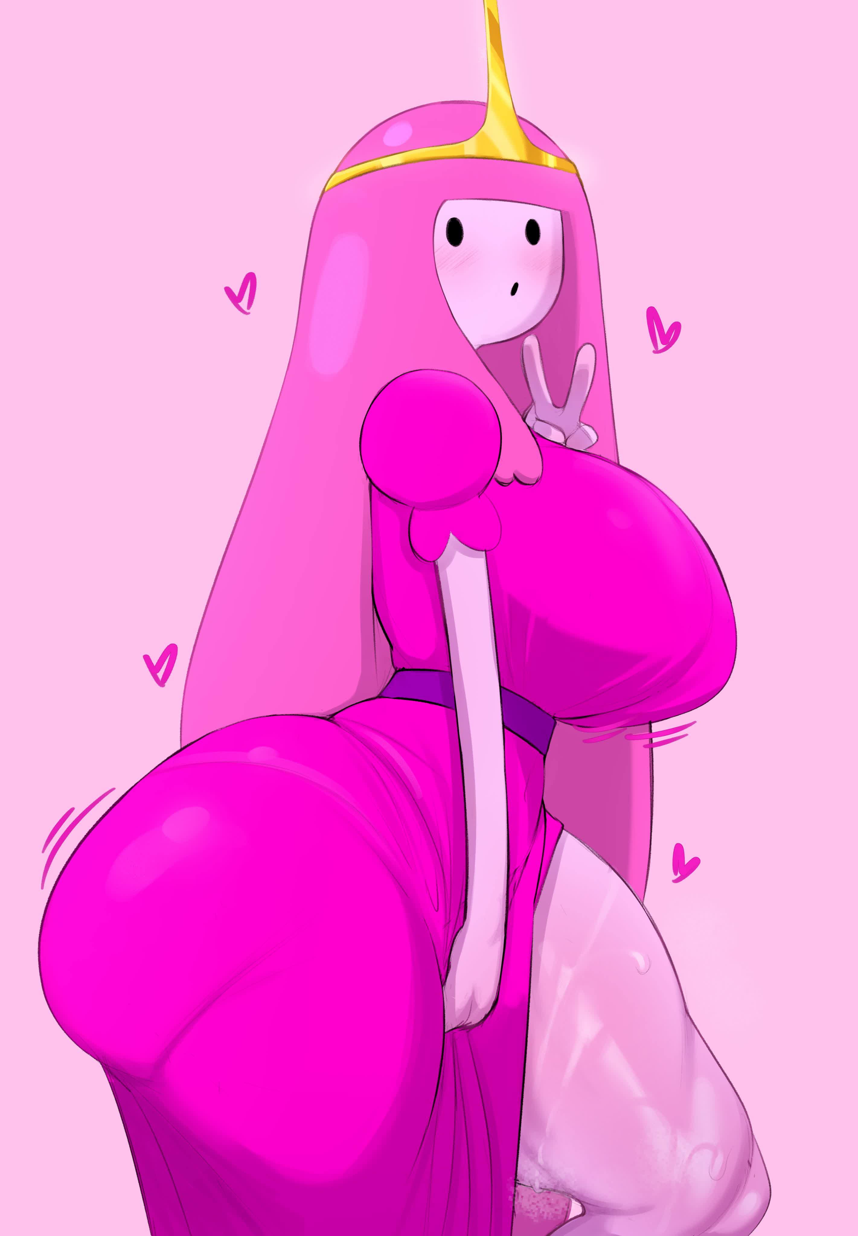 1girls, adventure time, ass, bottom heavy, female, female only, huge ass, princess bubblegum, thick thighs, voluptuous, yamathegod
