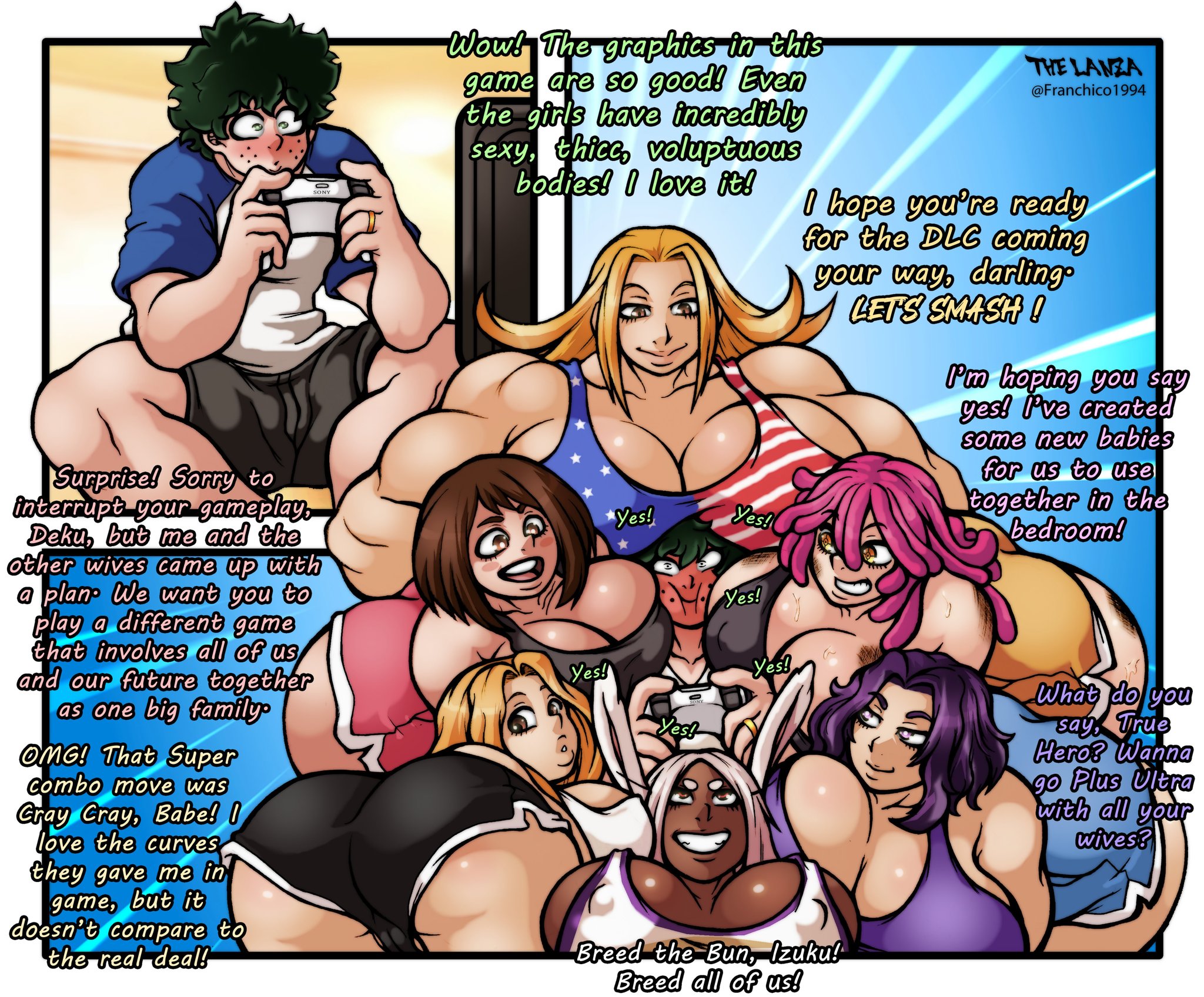 blonde, blonde female, blonde hair, blonde hair female, blonde-haired female, camie utsushimi, cathleen bate, female, franchico1994, izuku midoriya, kaina tsutsumi, lady nagant, mei hatsume, miruko, my hero academia, ochako uraraka, rumi usagiyama, star and stripe (my hero academia), tagme, yellow hair, yellow hair female