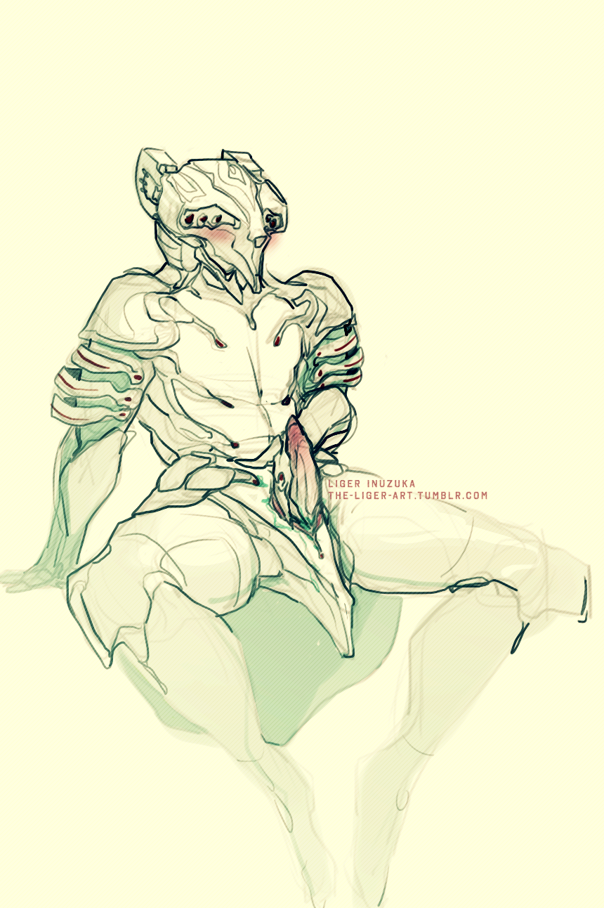 1boy liger_inuzuka male male_only masturbation solo volt_(warframe) warframe