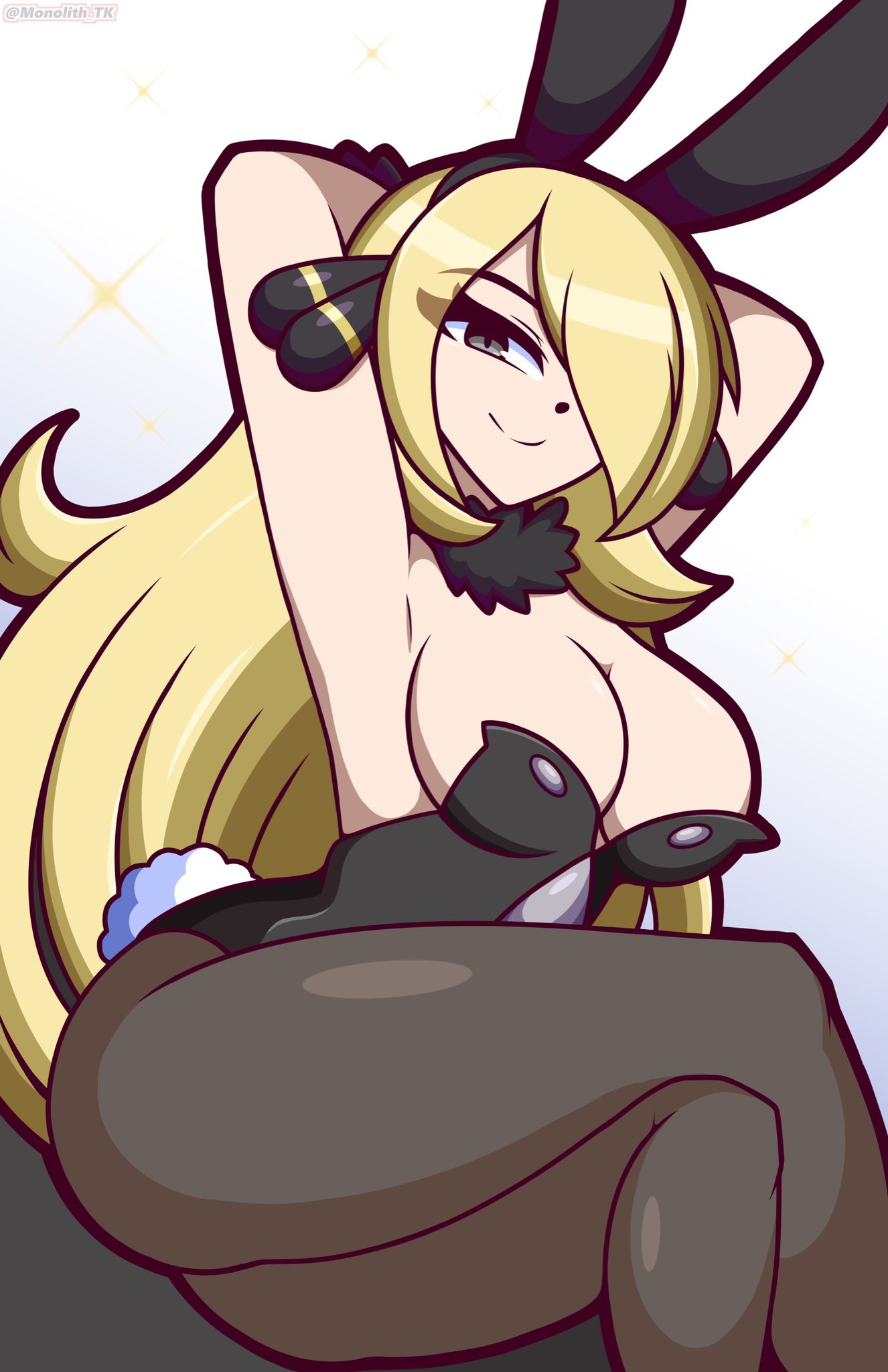 alternate_costume breasts cynthia_(pokemon) female female_only monolith_tk nintendo pokemon solo tagme