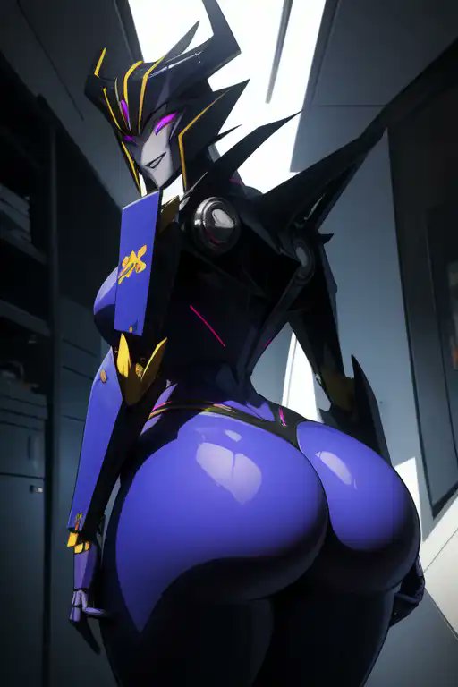 1robot_girl ai_generated airachnid armor armored_female ass back_view big_ass big_butt cybertronian decepticon female looking_at_viewer looking_back pov purple_eyes robot_girl robot_humanoid roger1011 transformers transformers_prime