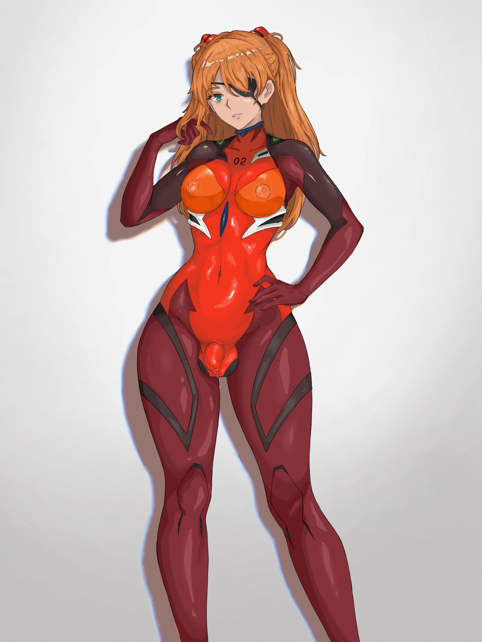 1futa, areolae, asuka langley sohryu, balls, big areola, big balls, big breasts, big cock, big nipples, big penis, big testicles, bodysuit, breasts, censored, clothed, clothing, cock, dick, dickgirl, erect nipple, erect nipples, erect penis, erection, futa only, futanari, intersex, latex, light-skinned futa, light-skinned futanari, long hair, long penis, neon genesis evangelion, nipples, orange hair, penis, plugsuit, scrotum, solo, solo futa, testicles, veiny penis