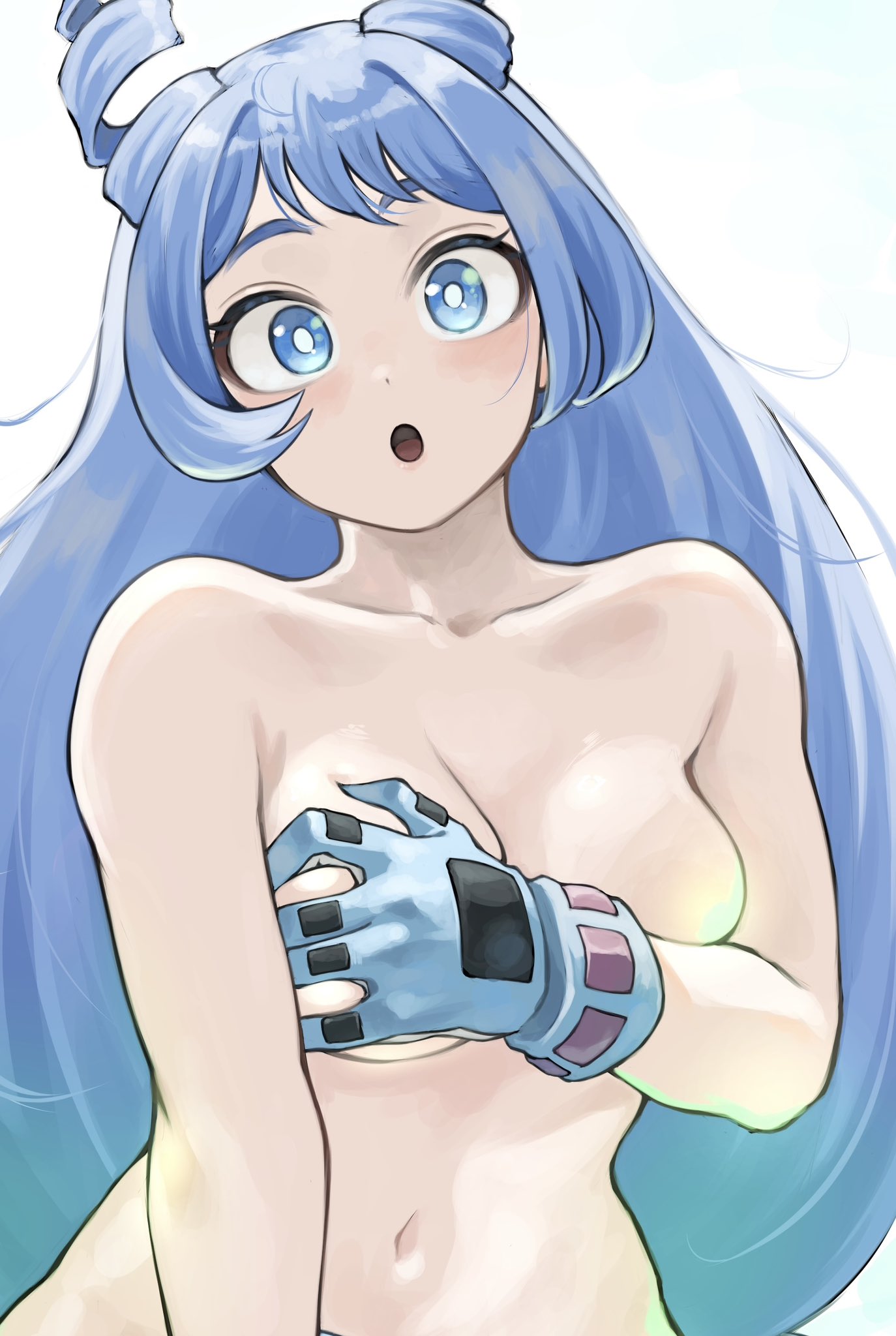 1girls, breasts, covering, embarrassed, female, fengling (furin-jp), my hero academia, nejire hado, nude, tagme, tooru hagakure (cosplay)