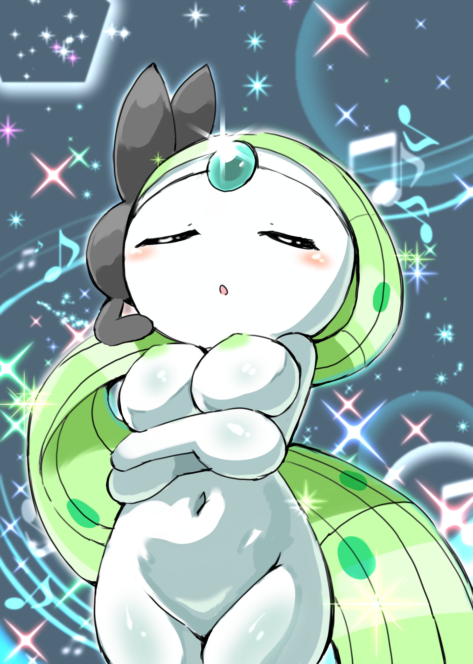 1girls, adorable, beautiful, beautiful girl, belly, belly button, breasts, cute, female, female pokemon, hot, humanoid, legendary pokemon, lewd, meloetta, meloetta (aria form), music notes, mutuki tokemaru, mythical pokemon, naked, naked female, nipples, no clothes, nsfw, nude, nude female, pokemon, pokemon (species), pussy, sexy, sexy body, sexy girl, sexy pokemon, solo, solo female, tokemaru, vagina, white skin, white skinned female