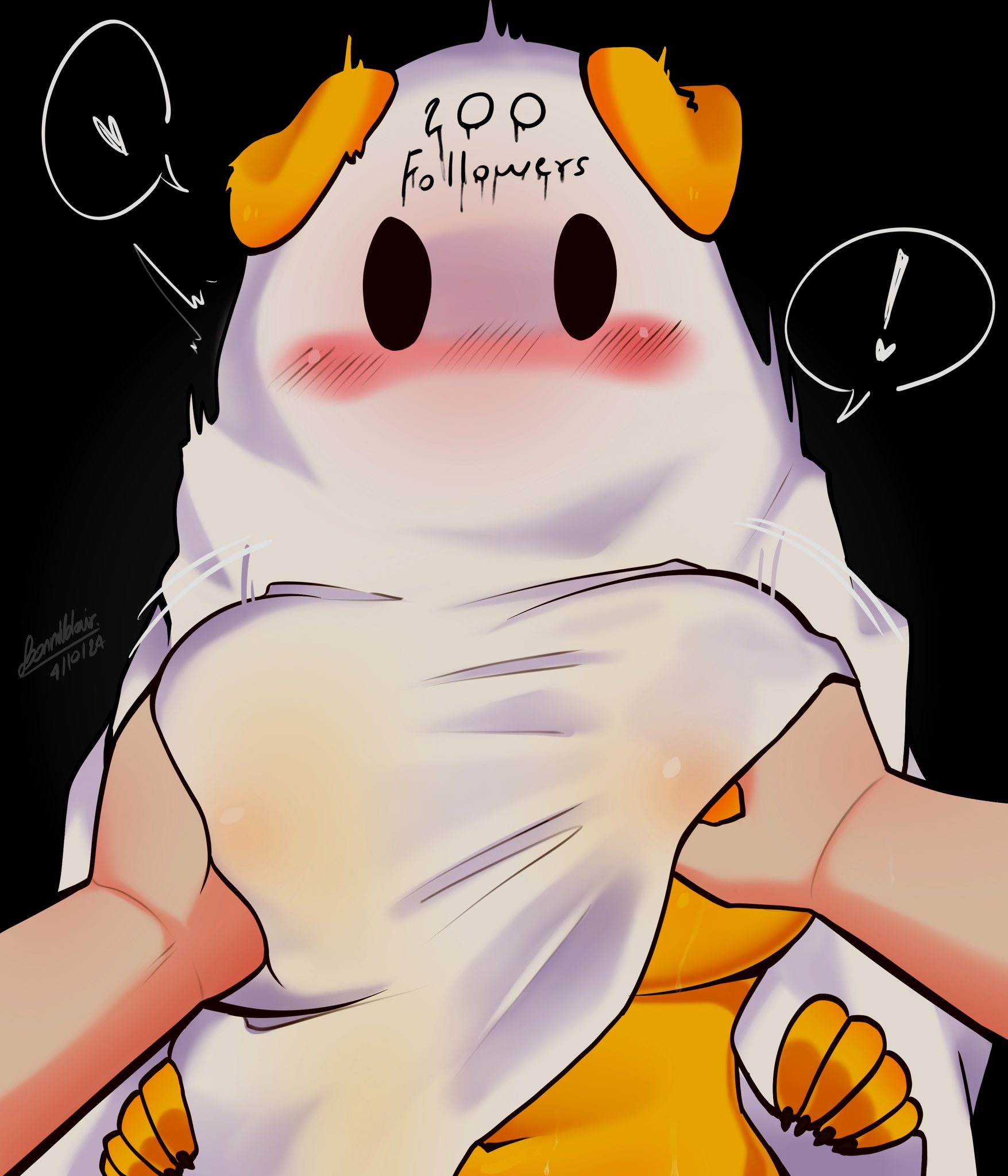 2024, bonniblair, breasts, female, furry, furry female, ghost costume, grabbing, grabbing breasts, halloween, halloween costume, penelope (bonniblair), tagme