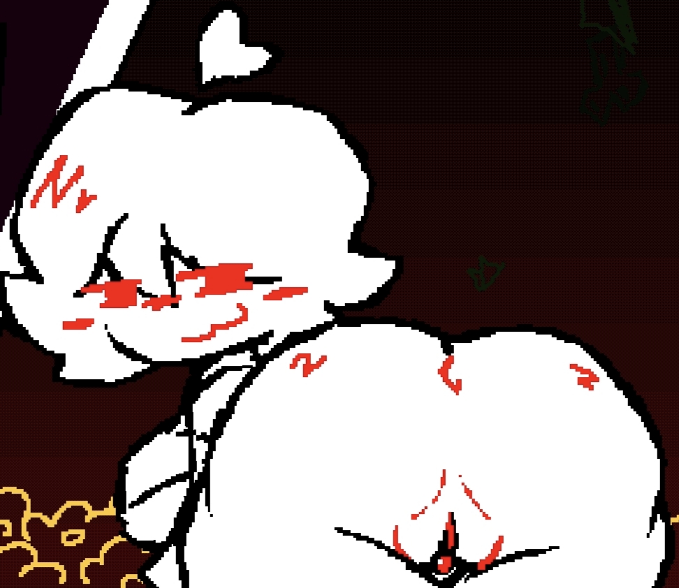 asking for sex, ass, bending over, bent over, big ass, boobs, breasts, chara, chara (lovemaniac), chara (undertale), exposed pussy, female chara, game screenshot, love maniac, pleasure face, pussy, pussy juice, showing off, team nebula, tits, undertale, undertale (series), undertale au, video games