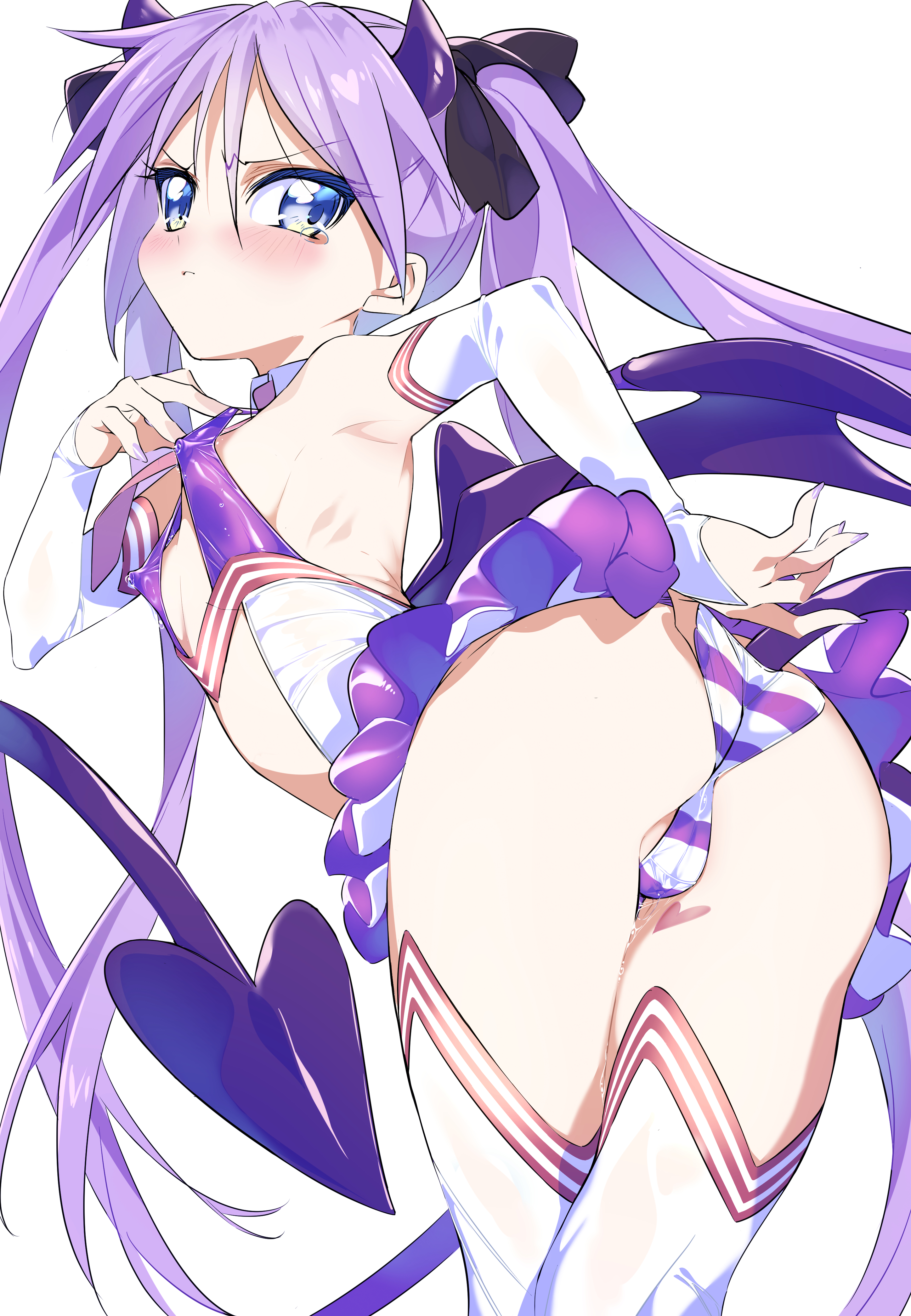1girl, artist request, kagami hiiragi, long hair, lucky star, panties, succubus, tagme