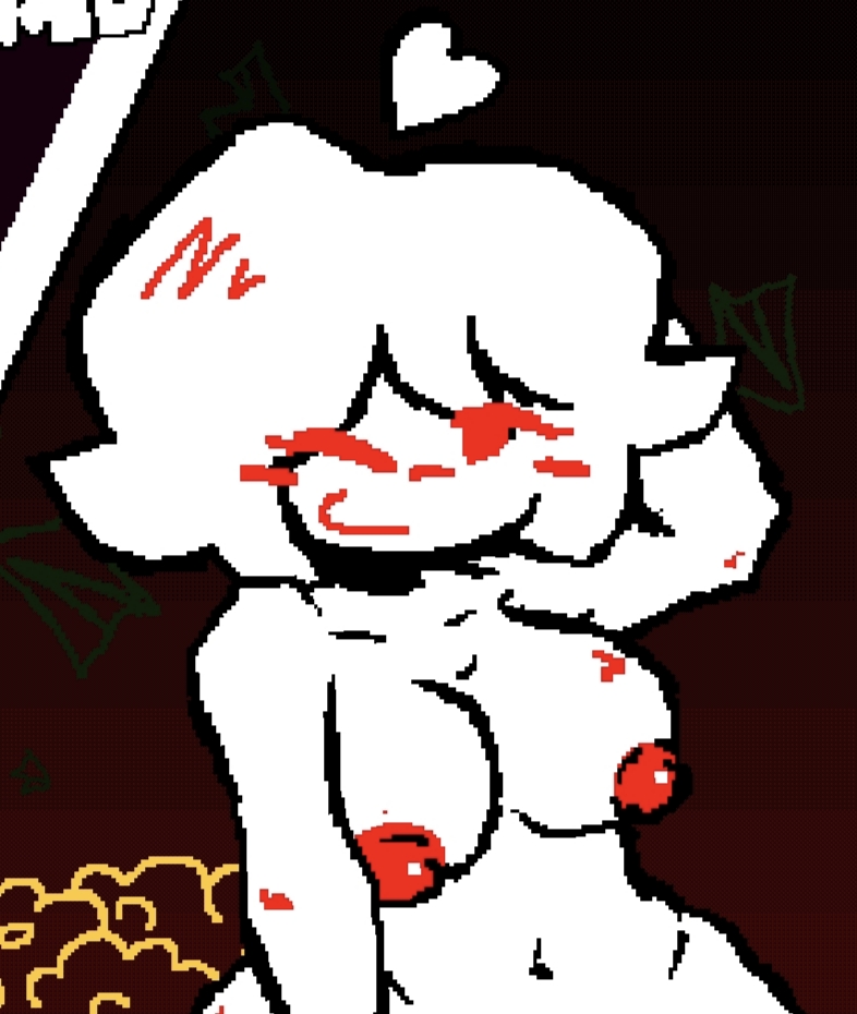 ;), arms up, big boobs, big breasts, big thighs, big tits, boobs, breasts, breasts out, chara, chara (lovemaniac), chara (undertale), female chara, fully nude, game screenshot, love maniac, sexy pose, showing breasts, showing off, team nebula, tits, undertale, undertale (series), undertale au, video games