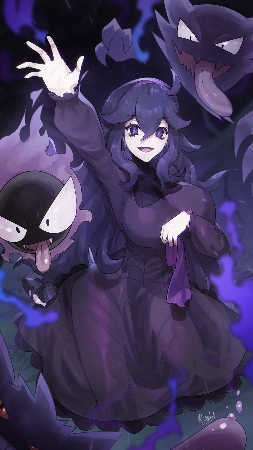 big_breasts dress hex_maniac large_breasts pokemon ryairyai