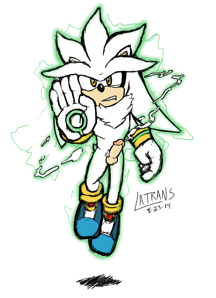 1boy 2014 anthro balls cum energy flying glowing hedgehog latrans magic male male_only mammal masturbation orgasm penis psychic sega shoes silver_the_hedgehog solo sonic_(series)