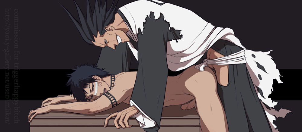 2boys anal anal_sex anal_sex bleach gay gay_sex kenpachi_zaraki male male_only muscles muscular muscular_male penetration shuhei_hisagi