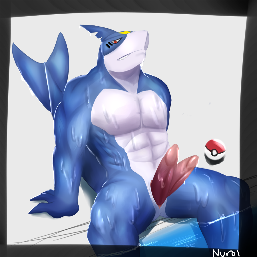 10s 1boy 2015 abs anthro biceps big_muscles diphallia diphallism erection fish looking_at_viewer male male_only marine multi_penis muscles nintendo nude nuroi pecs penis pokémon_(species) poke_ball pokemon presenting red_eyes scalie shadow shark sharp_teeth sharpedo sitting solo spread_legs spreading teeth video_games water wet