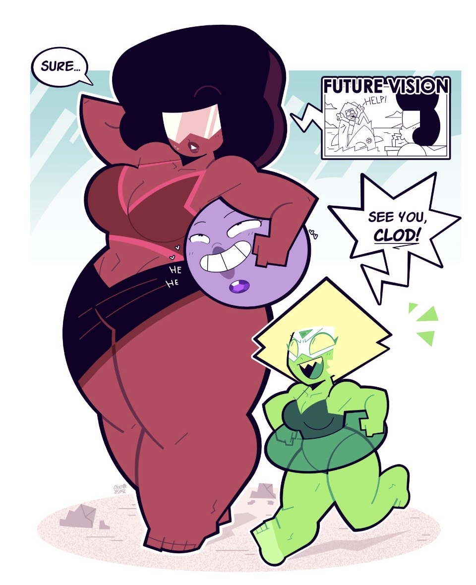 amethyst (steven universe), arrogant, beach, beach background, beach ball, beach outfit, eyewear, floatie, garnet (steven universe), goodbyellow, green skin, large ass, large breasts, peridot (steven universe), red body, shades, size difference, steven universe, swimsuit, swimwear, tagme, wide hips, wide legs, wide thighs