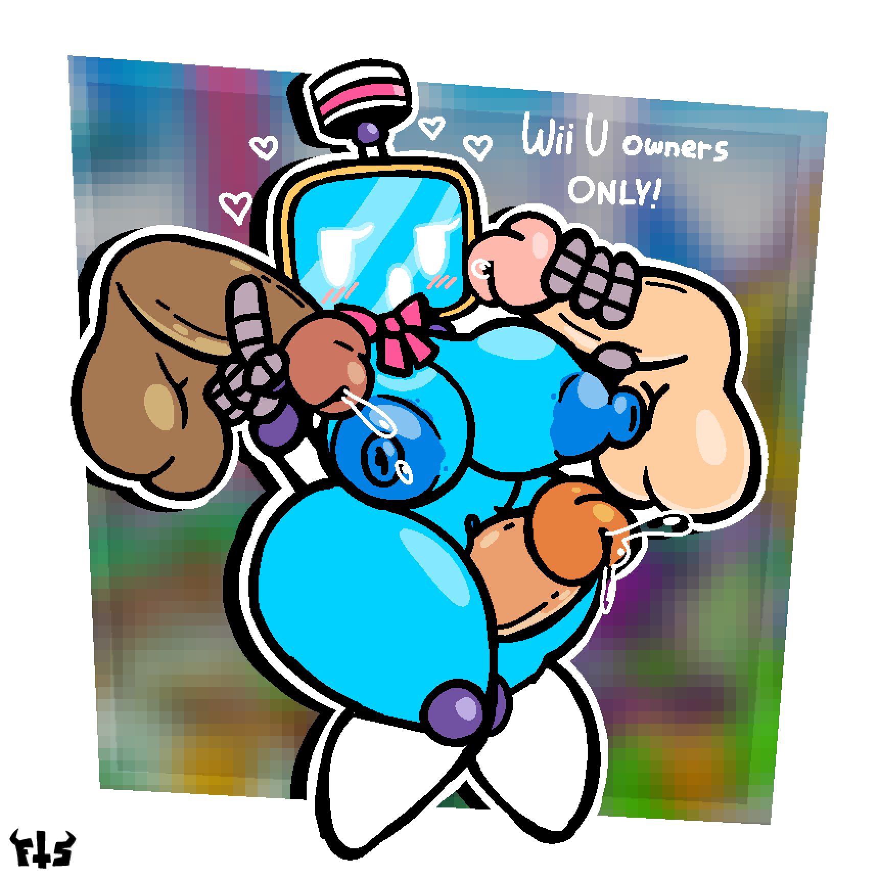 1girls 3boys better_version_available big_breasts filthyskull fixed_version_available foursome gangbang huge_balls huge_cock light_blue_skin monita monita_(nintendoland) monitor monitor_light nintendo nintendo_land nintendoland precum robot robot_girl robot_humanoid tagme thick_thighs