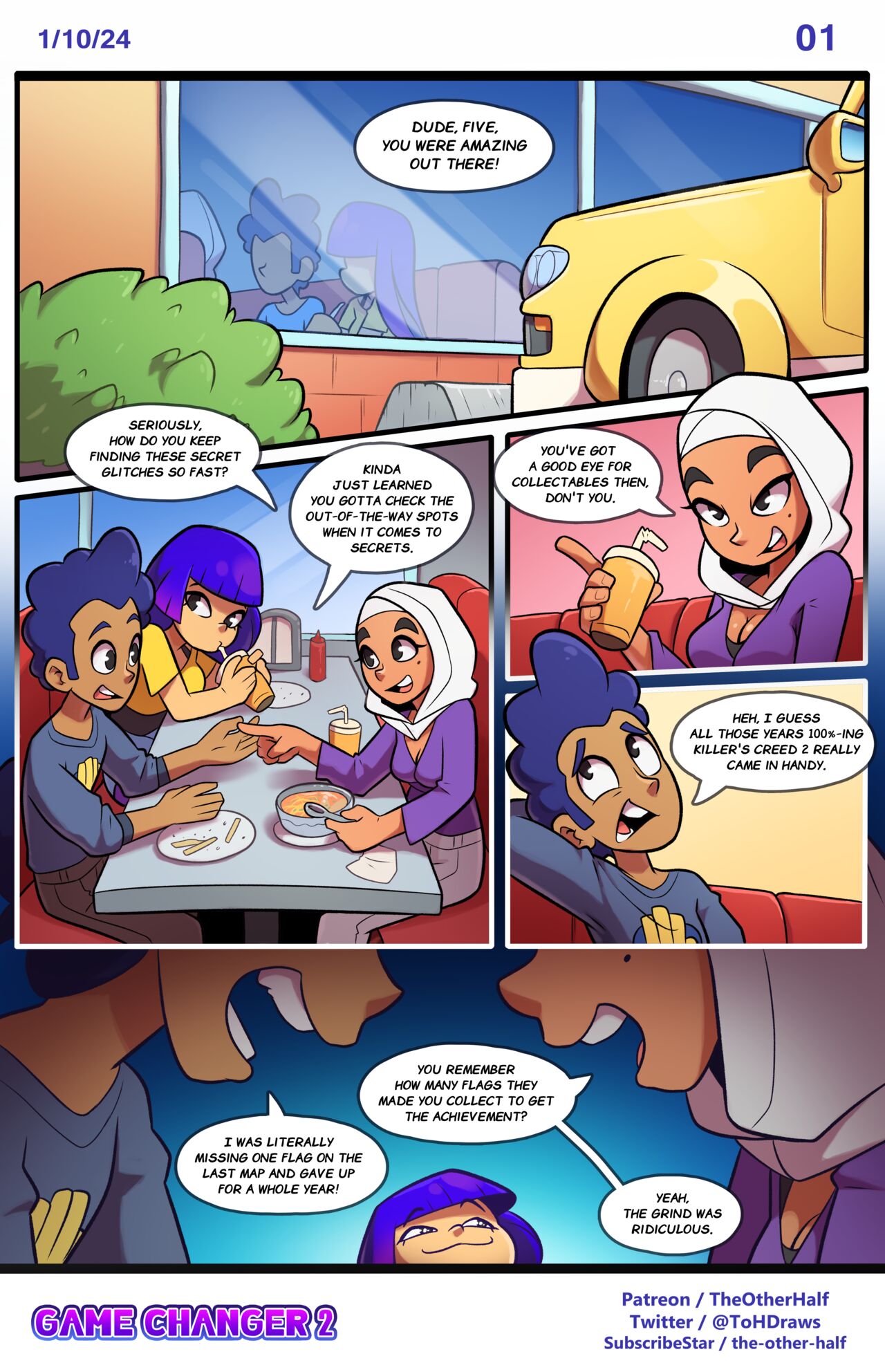 comic comic_page english_text glitch_techs hector_nieves miko_kubota nickelodeon page_1 smug tagme text the_other_half zahra_rashid