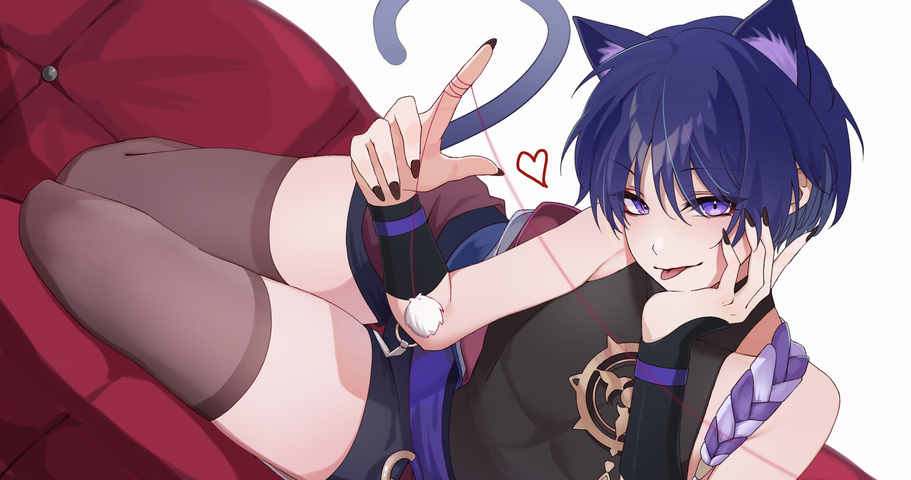 Rule 34 Dev - 1<b>boy</b> <b>blue</b>_hair cat_ears cat_tail catboy chobonu genshin_impac...