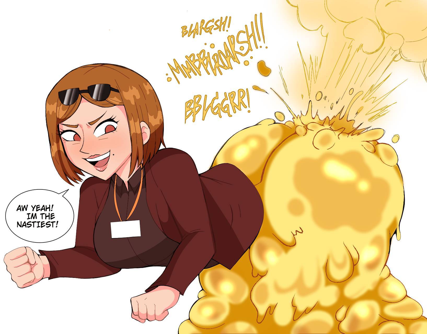 ass, fart, fart fetish, farting, female, goo transformation, half-human, huge ass, slime, slime girl, transformation, xee, xeenitsu, zeeny