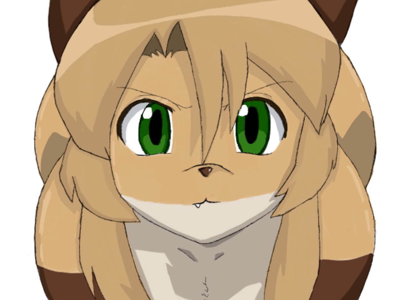 averi (fiddleafox), azumanga daiou, female, fox, furry, furry female, furry only, looking at viewer, please look forward to it, traced