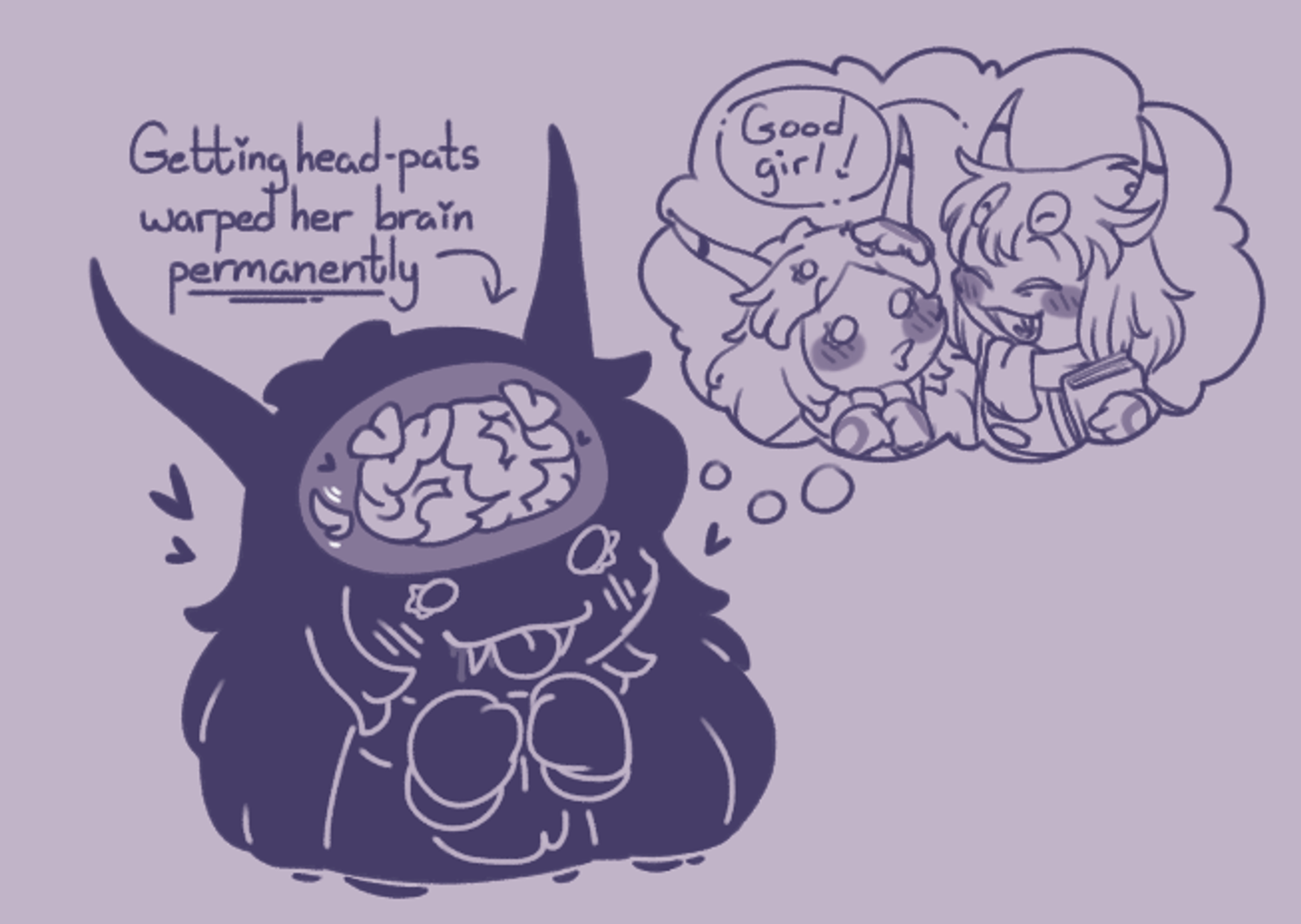 1boy1girl, absurd res, arachnid, blush, dialogue, drool, gaepaws18, head pat, hi res, ibispaint (medium), kirby (series), kirby triple deluxe, kittipaws, married couple, mind alteration, nintendo, no sex, not porn, petting head, praise, praise kink, puppygirl, puppyplay, queen sectonia, safe, sectaranza, sfw, taranza, thought bubble, tongue out, x-ray